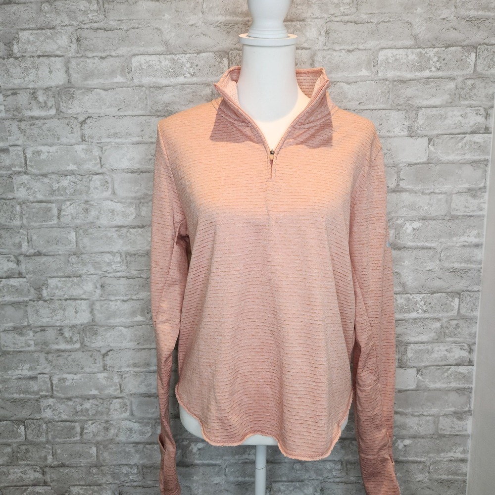 Nike Pullover 1/4 Zip Pink Textured Dri-FIT Running Activewear Medium